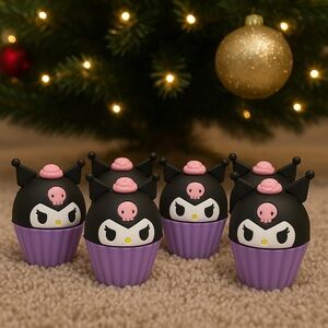 Kuromi Cupcake Lip Balm Set – 6 Count – Cute Collectible Balm – New